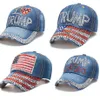 Mode Luxe Designer US Vlag Trump Presidentiële verkiezing Diamond Baseball Bal Caps voor Man Vrouw Mannelijke Vrouwelijke Meisjes Zonhoeden