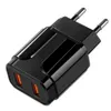 Dual 5V 2.4A EU US USB Wall Charger QC3.0 Power Adapter för iPhone 11 12 13 14 15 Pro Max Samsung S1 PC Mp3