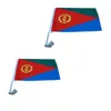 National Eritrea Car Flag, with 43cm Plastic Poles, Double Side Printing with 80% Bleed, All Countries, Free Shipping