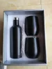 증권 3PCS 와인 세트 스테인레스 스틸 진공 절연 와인 병 500ml의 두 와인 텀블러와 뚜껑 무료 배송 안경