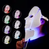 7 color LED phototherapy facial beauty machine LED facial neck mask with micro current skin whitening device DHL free delivery