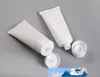 White Plastic Cosmetic Tube Refillable Lip Balm Container Trial Packing Squeezed Upside Down Bottle for Hand Cream Sunscreen Shamp2431448