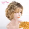 Micro Curl 6-дюймовый синтетический парик парик AFRO kinky вьющиеся блондинки вьющиеся парики плетеные парики Джерри вьющиеся волосы короткие волны блондинка omaves