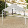 Carport Shade versátil abrigo carro derramado com 6 pêra tubos brancos Bicicleta toldo de alta qualidade tenda à prova d'água