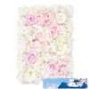 Hot-Sale Product 40x60cm Zijde Rose Kunstbloemen Bruiloft Decoratie Bloem Muur voor Huwelijksfeest levert Achtergrond Decoratie