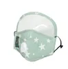 Maschere stampate a stella per bambini 2 in 1 Visiera integrale con valvola respiratoria Maschere protettive per bambini all'aperto con 2 cuscinetti filtranti CCA12396