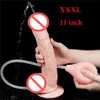 11inch Realistic Squirting ejacular Dildo com Enema bulbo Big Strap Anal em enormes Ventosa Dildo Sex Toys para as Mulheres