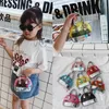 Hangbags Transparent Kids Shoulder Bags Candy Color PVC Handbags Long Chain Baby Girls Handbags Fashion Body Purses Snacks Coin Bags LSK412