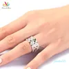 Luxury Peacock Star Wedding Band anniversaire Sterling Solid 925 Silver Ring Jewelry CFR8005 Y1905100228145815142