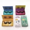 Nya ögonfranslåda Fluffy 25mm Mink Flase Eyelashes Custom Lash Wood Packaging With Tray Rectangle Case