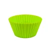 Partihandel Färgrik Rundformad Silikonkaka Bakmöbler Cupcake Bakeware Maker Liner Bricka Bakverk Verktyg 2020 Hot Selling 7cm Muffin Cup