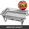 Chafing Dish 2 Packs 8 Quart rostfritt stål Chafer i full storlek Rektangulära chafers för cateringbuffé med fällbar ram T2001250J