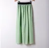 Wholesale-Casual Women Double Layer Chiffon Pleated Elastic Waist Skirt Free shipping and Drop shipping XJ017