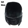 Camoland Sovyet Tuzağı Trooper Hat Erkekler Ordusu Rus Ushanka Bombacı Şapkası Kış Sıcak Kapakları Pilot Sahte Sahte Tavşan Kürk Earflap T2007189155095