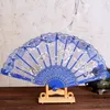 Spanish style rose flower design plastic frame lace silk hand fan, Chinese craft folding fan