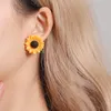 2020 Bohemian Fashion Creative Gold Sunflower Necklace Stud Oorbellen Sets Accessoires Trendy Daisy Sieraden Gift voor Vrouwen Meisjes