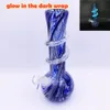 Soft Glass Water Pipes Dry Herb Tobacco Smoking Hookahs 25cm/10in Tall Glow in the Dark Wrap design