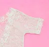 Новорожденный ребенок кружева Ромпер Baby Girl Cute Petti Rompers малышей Фото Одежда Soft Lace Bodysuits Алмазный Hairband HHA1451