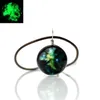 fashion doublesided nebula necklace glow in the dark space universe necklace glass galaxy solar system with luminous necklace jewelry