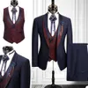 2020 New Mens Suits 3 Pcs 인쇄 웨딩 턱시도 슬림 피트 디자이너 신랑 Groomsmen Suit Mens Formal Wear