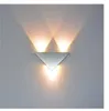 LED Vägglampa 3W Aluminium Body Triangle Vägglampa Till Sovrum Hem Ljus Armatur Badrum Lätt Fixture Wall Sconce