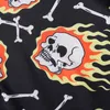 Chemises Hip Mens Hop Streetwea Hawaiian Fire Skull Skull HARUKU Beach Shirt Summer Tops Courte