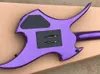 Metallic purple unusuall shaped electric guitar with black binding,Floyd Rose,rosewood fretboard,can be customized as request