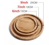 Round Square Wood Plate Dish Sushi Platter Dish Dessert Biscuits Plate Dish Tea Server Tray Cup Holder Pad 12 Storlekar