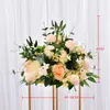 40cm Artificial Flower Ball Centerpieces With Leaf Wedding Party T Stage Backdrop Wall Decor Table Engagement Fake Ball1