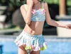 Flickor039 baddräkt barn bikini ruffle badkläder för flickor baddräkt barn med badmössa skönhet sport strandkläder sommar pool4191421
