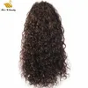 Mörkbrun #2 färg lockigt hårförlängning Remy HumanHair Dragsko hästsvans med clips 10-30 tum Vågigt lös lock
