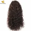 Donkerbruin #2 Kleur Krullend Haar Extensions Remy HumanHair Trekkoord Paardenstaart met Clips 10-30 inch Golvende losse Krul