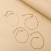 المرأة البوهيمية متعددة الطبقات سبيكة الطبقات مجموعة الإبداع الرجعية البسيطة سلسلة زخرفة السلسلة الأزياء المجوهرات 4pcs /مجموعة