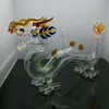 Cachimbos de cachimbos Fabricação de narguilé soprado à mão Pote grande de dragão de vidro colorido