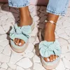 Plattformsandaler 2020 Sommarbåge Casual Daily Comfy Slip på Platform Sandaler Klänning Peep Toe Kvinna Gladiator Sandalias Mujer