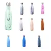 17oz stainless steel vacuum insulared water bottle double wall cola shape bottle grain of wood reusable metal water bottle v02