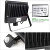 10W 20W 30W 50W 100W PIR czujnik ruchu podczerwieni LED 110-265V Wodoodporny IP65 Parking LED do ogrodu Spotlight Lights