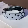 Saç Bandı Headdress Çapraz Knot Geniş Brim Lady Retro Polka Dot Japon Firkete Basit Saç Bandı Yetişkin Kafa Toptan