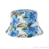 Designer Bucket Sun Hat Dubbelsidigt slitage för Kvinnor Summer Cap Fiske Hattar 3D Utskrift Solros Style