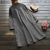 Casual Dresses Vintage Checked Shirt Dress 2021 ZANZEA Women Button Robe Femme Long Sleeve Women's Sundress Linen Mini Vestido Plus Size