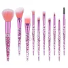 Glitter Makeup Brushes 10Pcs/Set Transparent Crystal Brush Set Hot Selling Brush Kits Products High Quality Professional Cosmetic Tools