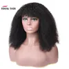 Wigs Ishow Afro Kinky Curly Short Bob Wigs Straight Human Hair Wigs with Bangs Loose Deep Body Peruvian None Lace Wigs Indian Hair Mala