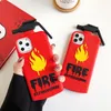 3D Cute Fire Gaughter Pattern Telefon Case Dla iPhone 11Pro Max Case SE XS Max XR 6 7 8 Plus Anty Cellulit Soft Cover Fundas