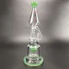 Eşsiz Tasarım Cam Su Bongs Harnaklar Mantar Perc Perkolator Tripod Recycler Dab Rig 14 inç 18mm eklem