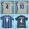 1990 1997 1998 1999 Inter Vinatge Milan Maglia da calcio retrò 9 RONALDO 22 MILITO 10 SNEIJDER 10 BAGGIO ZANETTI VIERI Maglia da calcio Kit