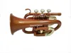 Nytt märke Mini Pocket Trumpet BB Flat Copper Brass Finish Musical Instrument With Case Tillbehör Gratis frakt