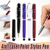 Trwały 4 w 1 laserowy wskaźnik LED LED Torch Touch Screen Stylus Ball Pen dla hurtowego telefonicznego i najlepszej jakości