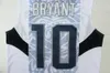 Bryant # 10 Basketball Jersey Mensy Mens tous cousus de n'importe quel nom de numéro 2xs-4xl Jerseys de qualité supérieure