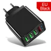 Universal LED Display 3A Höghastighet EU US Wall Charger 3 Ports Power Adapter för iPhone 14 15 Samsung Tablet PC B1