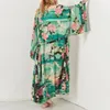 Bohemian Long Wrap Blouses 여름 Beachwear 빈티지 레트로 밤 가르드 인쇄 Boho Maxi Kimono Cardigan